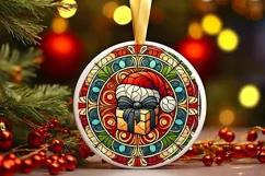 Round Christmas Ornament Sublimation|Clipart Product Image 2