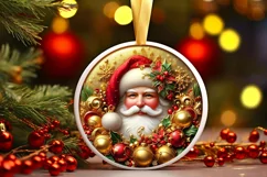 Round Christmas Ornament Sublimation|Clipart Product Image 1