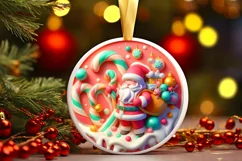 Round Christmas Ornament Sublimation|Clipart Product Image 1