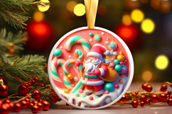 Round Christmass Ornament PNG Product Image 1