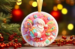 Round Christmas Ornament Sublimation|Clipart Product Image 1