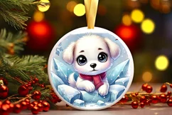 Round Christmas Ornament Sublimation|Clipart Product Image 1