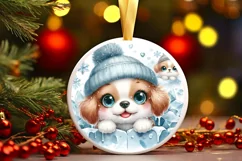 Round Christmas Ornament Sublimation|Clipart Product Image 1