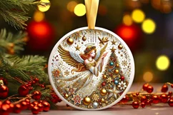 Round Christmas Ornament Sublimation|Clipart Product Image 2