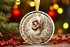 Round Christmas Ornament Sublimation|Clipart Product Image 2