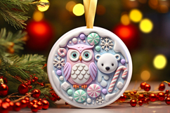 Round Christmass Ornament PNG Product Image 1