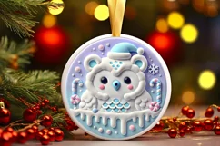 Round Christmas Ornament Sublimation|Clipart Product Image 1