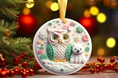 Round Christmas Ornament Sublimation|Clipart Product Image 1