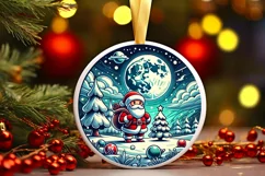 Round Christmas Ornament Sublimation|Clipart Product Image 2