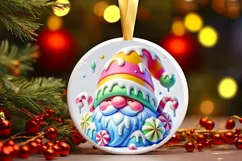 Round Christmas Ornament Sublimation|Clipart Product Image 2