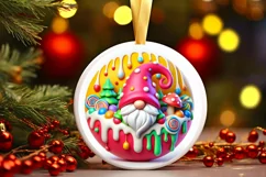 Round Christmas Ornament Sublimation|Clipart Product Image 2