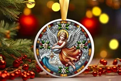 Round Christmas Ornament Sublimation|Clipart Product Image 2