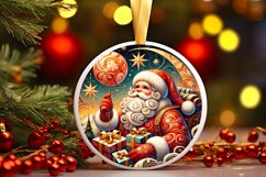 Round Christmas Ornament Sublimation|Clipart Product Image 1