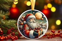 Round Christmas Ornament Sublimation|Clipart Product Image 1
