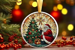 Round Christmas Ornament Sublimation|Clipart Product Image 1