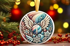 Round Christmas Ornament Sublimation|Clipart Product Image 1