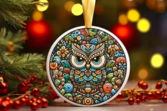 Round Christmas Ornament Sublimation|Clipart Product Image 1