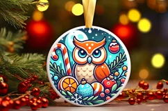Round Christmas Ornament Sublimation|Clipart Product Image 1