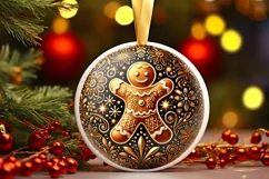 Round Christmas Ornament Sublimation|Clipart Product Image 2
