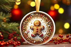 Round Christmas Ornament Sublimation|Clipart Product Image 2