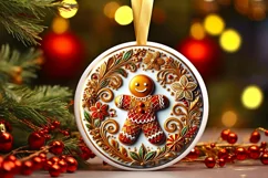 Round Christmas Ornament Sublimation|Clipart Product Image 2