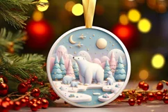 Round Christmas Ornament Sublimation|Clipart Product Image 1