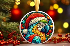 Round Christmas Ornament Sublimation|Clipart Product Image 1