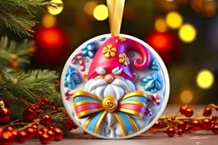 Round Christmas Ornament Sublimation|Clipart Product Image 2