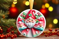 Round Christmas Ornament Sublimation|Clipart Product Image 2