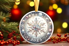 Round Christmas Ornament Sublimation|Clipart Product Image 3
