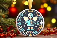 Round Christmas Ornament Sublimation|Clipart Product Image 2