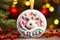 Round Christmas Ornament Sublimation|Clipart Product Image 1