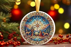 Round Christmas Ornament Sublimation|Clipart Product Image 2
