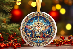 Round Christmass Ornament PNG Product Image 1