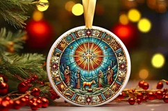 Round Christmas Ornament Sublimation|Clipart Product Image 2