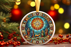 Round Christmass Ornament PNG Product Image 1