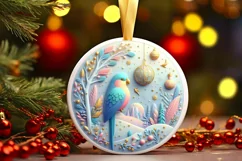 Round Christmas Ornament Sublimation|Clipart Product Image 1