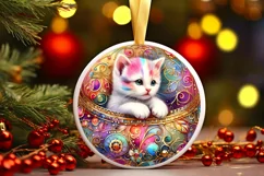 Round Christmas Ornament Sublimation|Clipart Product Image 1