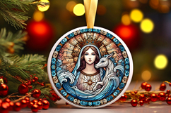 Round Christmass Ornament PNG Product Image 1