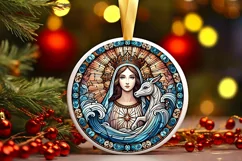 Round Christmas Ornament Sublimation|Clipart Product Image 2