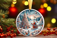 Round Christmass Ornament PNG Product Image 1