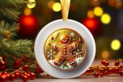 Round Christmas Ornament Sublimation|Clipart Product Image 2