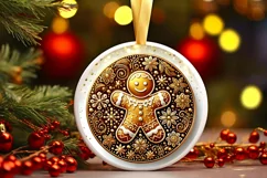 Round Christmas Ornament Sublimation|Clipart Product Image 2