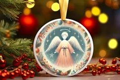 Round Christmas Ornament Sublimation|Clipart Product Image 2