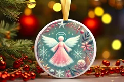 Round Christmas Ornament Sublimation|Clipart Product Image 2