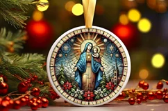 Round Christmas Ornament Sublimation|Clipart Product Image 2