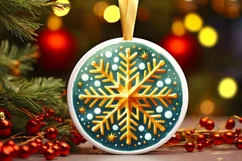 Round Christmas Ornament Sublimation|Clipart Product Image 3