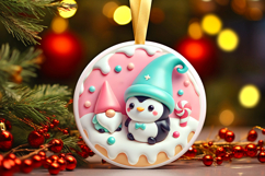 Round Christmass Ornament PNG Product Image 1