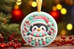 Round Christmas Ornament Sublimation|Clipart Product Image 2