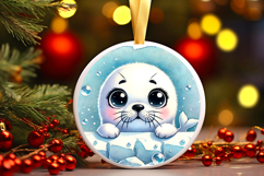 Round Christmass Ornament PNG Product Image 1
